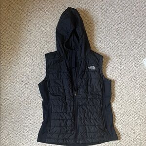 The North Face Quilted Black Hooded Vest